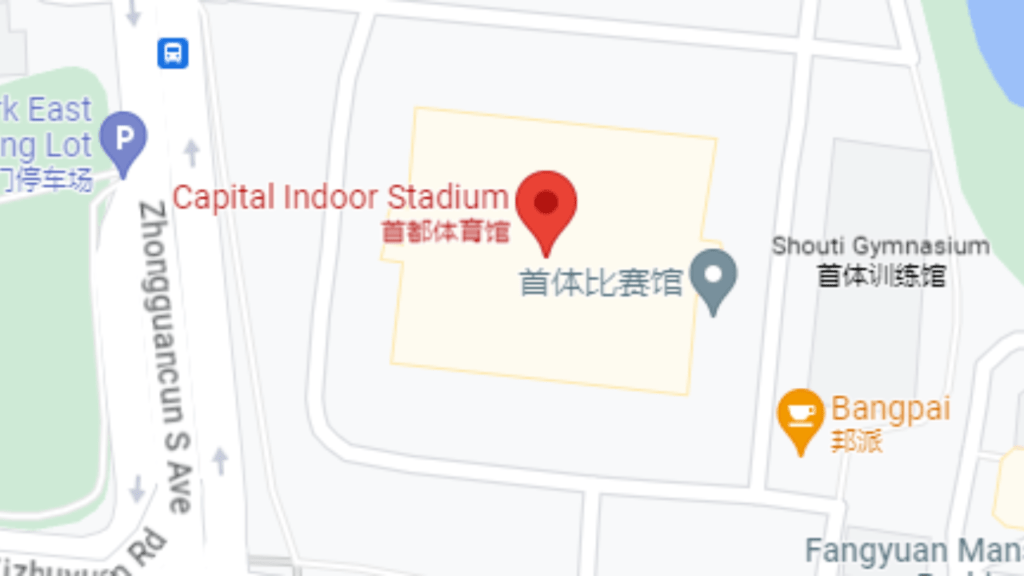location of capital indoor stadium, china on google maps